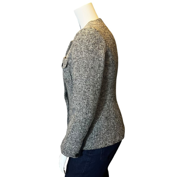 Sandwich Tweed Utility Blazer Jacket Black/White (EU 40/US 8-10) - Picture 8 of 15